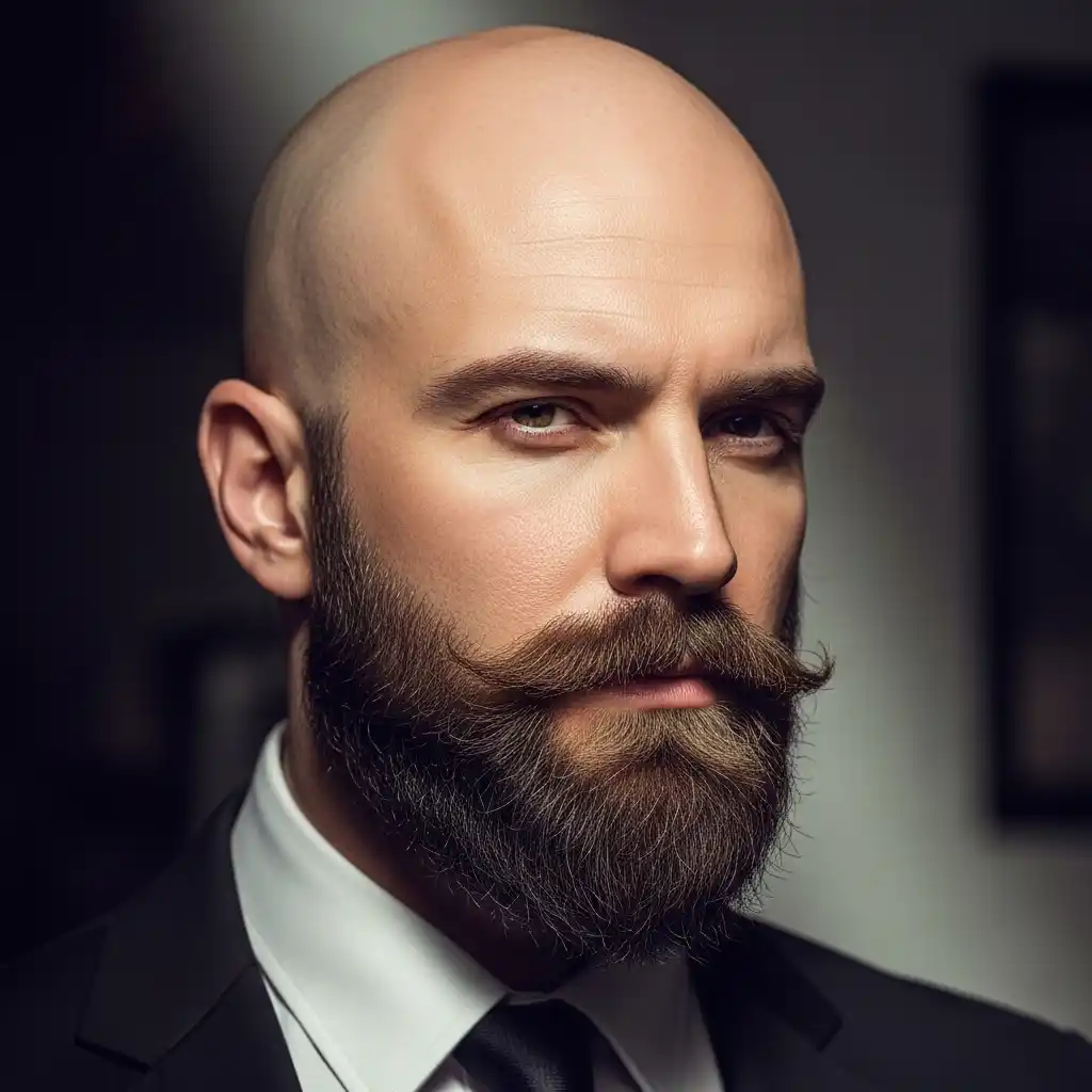 46 Bold Beard Styles to Complement Your Bald Look: A Comprehensive Style Guide 12 Balbo Beard with Bald Look