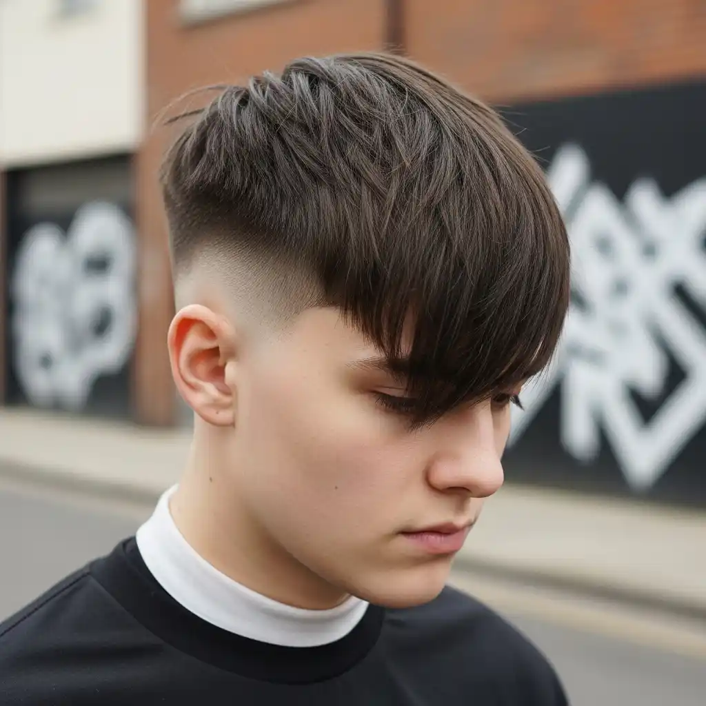 37 Stylish Haircut Ideas for Men: Master the Art of the Fade with Straight Hair 20 Bald Fade with Brushed Forward Top