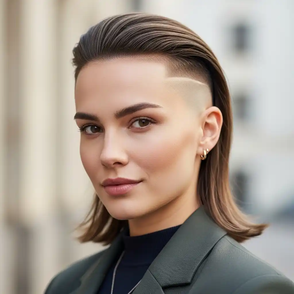 37 Stylish Haircut Ideas for Men: Master the Art of the Fade with Straight Hair 37 Bald Fade with Straight Flow Top