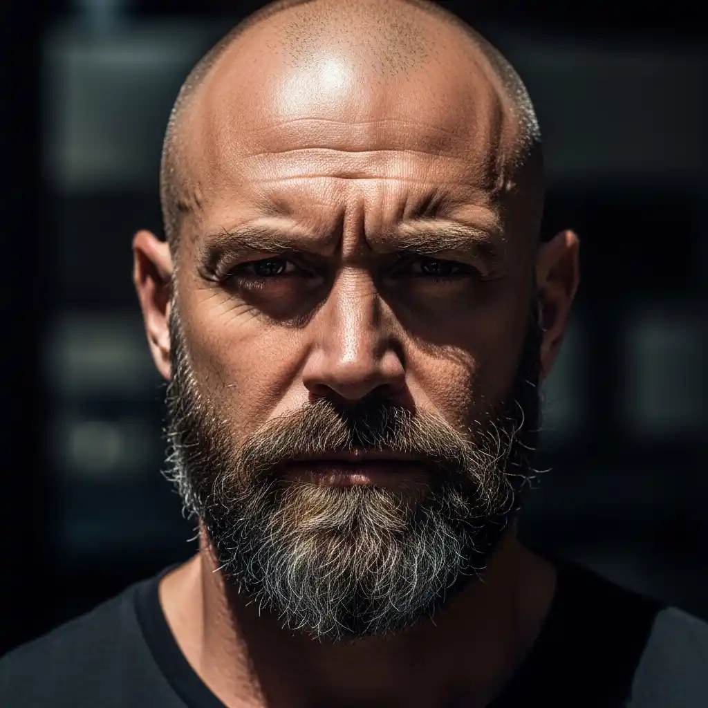 46 Bold Beard Styles to Complement Your Bald Look: A Comprehensive Style Guide 43 Beard with Bold Chin Definition