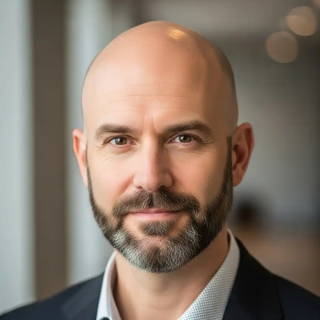 46 Bold Beard Styles to Complement Your Bald Look: A Comprehensive Style Guide 36 Beard with Clean Neckline