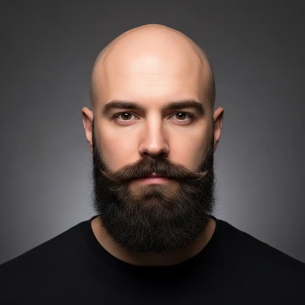 46 Bold Beard Styles to Complement Your Bald Look: A Comprehensive Style Guide 41 Beard with Defined Side Angles