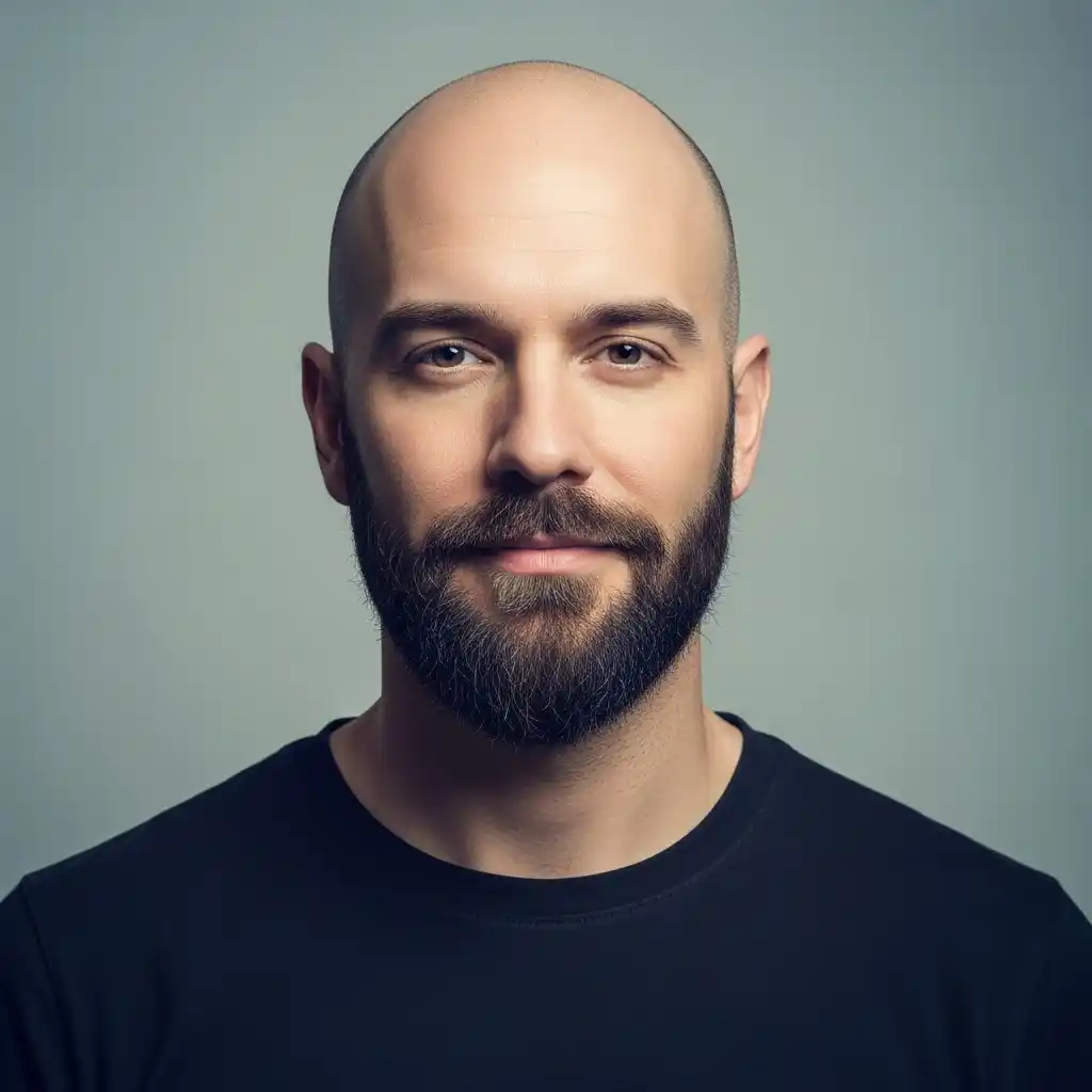 46 Bold Beard Styles to Complement Your Bald Look: A Comprehensive Style Guide 32 Beard with High Cheek Lines