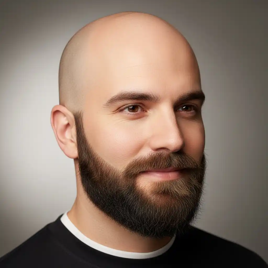 46 Bold Beard Styles to Complement Your Bald Look: A Comprehensive Style Guide 33 Beard with Natural Fade Edges