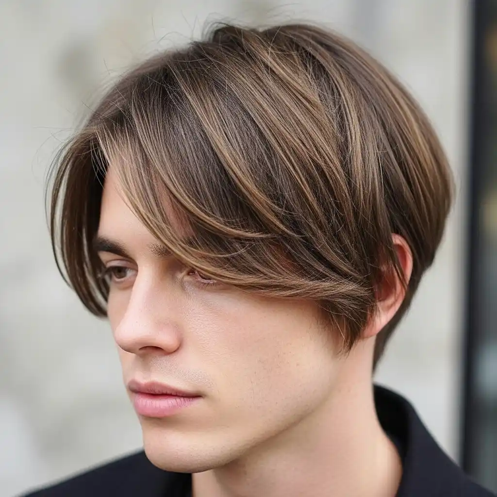26 Stylish Bob Hairstyles for Men in 2026: Top Trends and Hair care Tips You Need to Know 6 Bob with Soft Layered Fringe