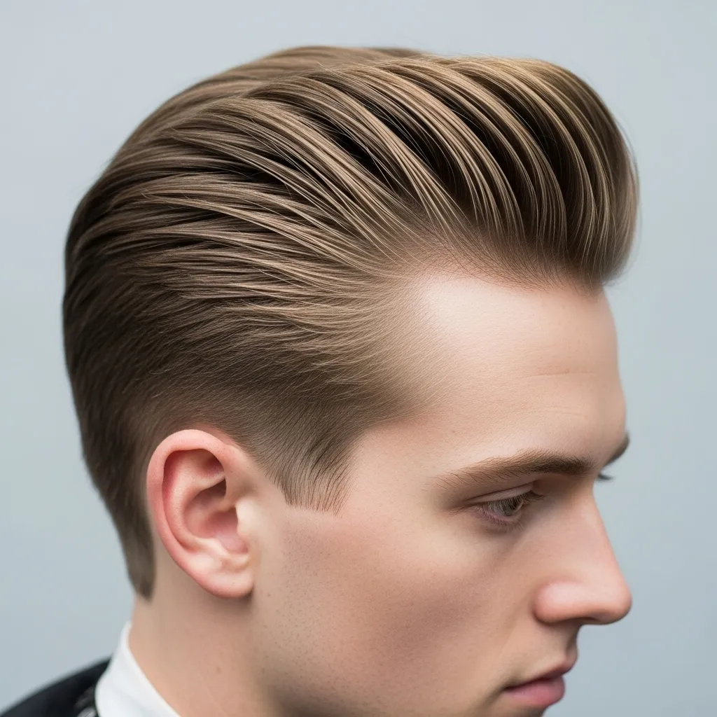 23 Bold Pompadour Hairstyles for a Confident Look 18 Brushed-Back Pompadour men