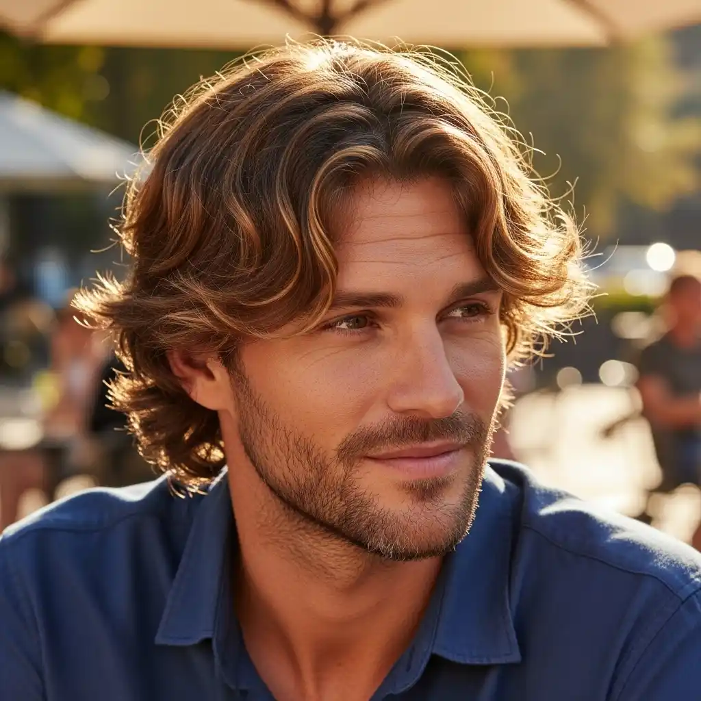 34 Trendy Hair Color Ideas for Men: Stand Out with Highlights 3 Caramel Highlights