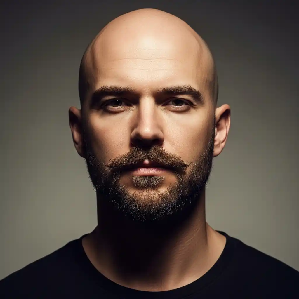46 Bold Beard Styles to Complement Your Bald Look: A Comprehensive Style Guide 10 Chin Strap Beard with Bald Head
