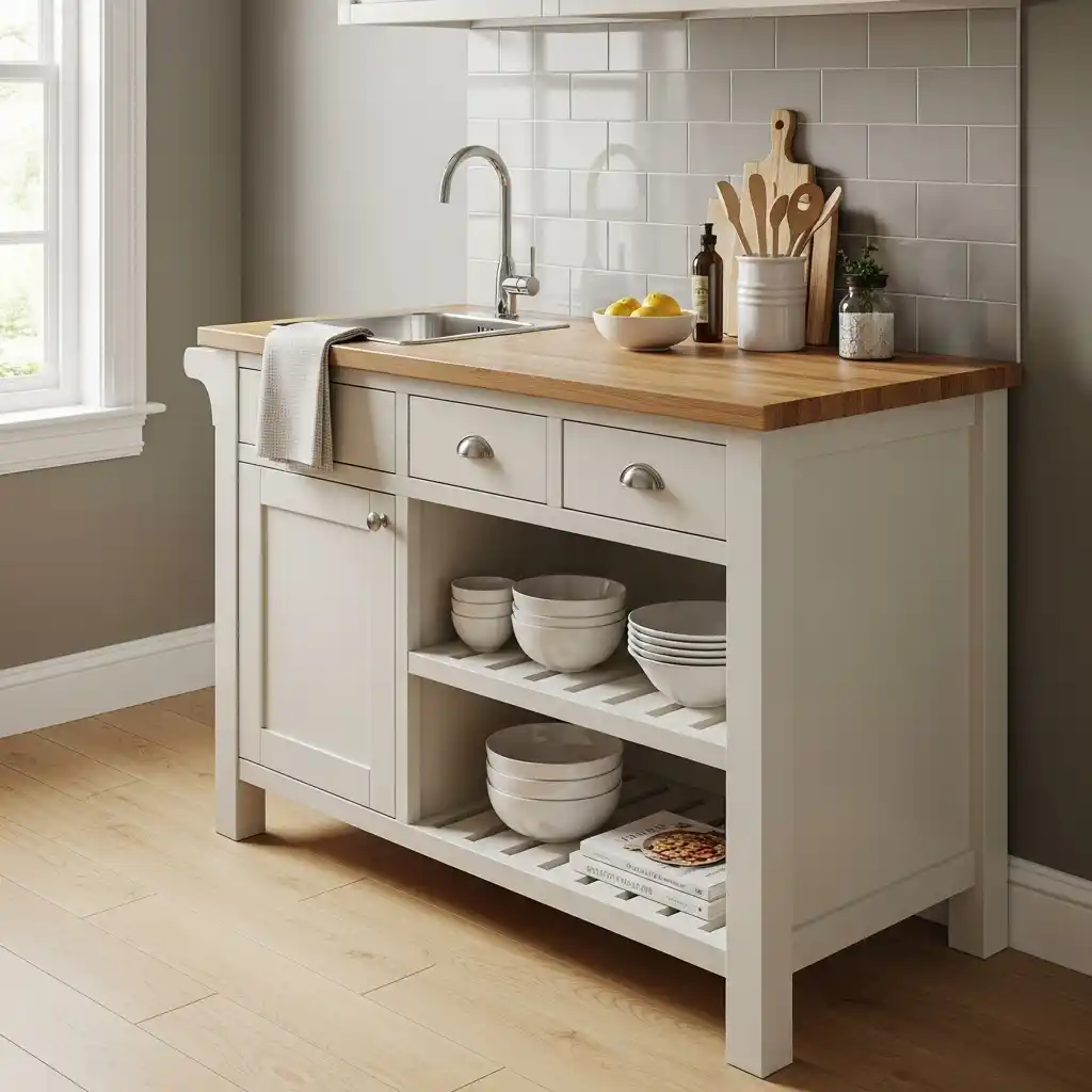 23 Small Kitchen Remodel Ideas That Maximize Space 7 Compact Kitchen Island with Storage