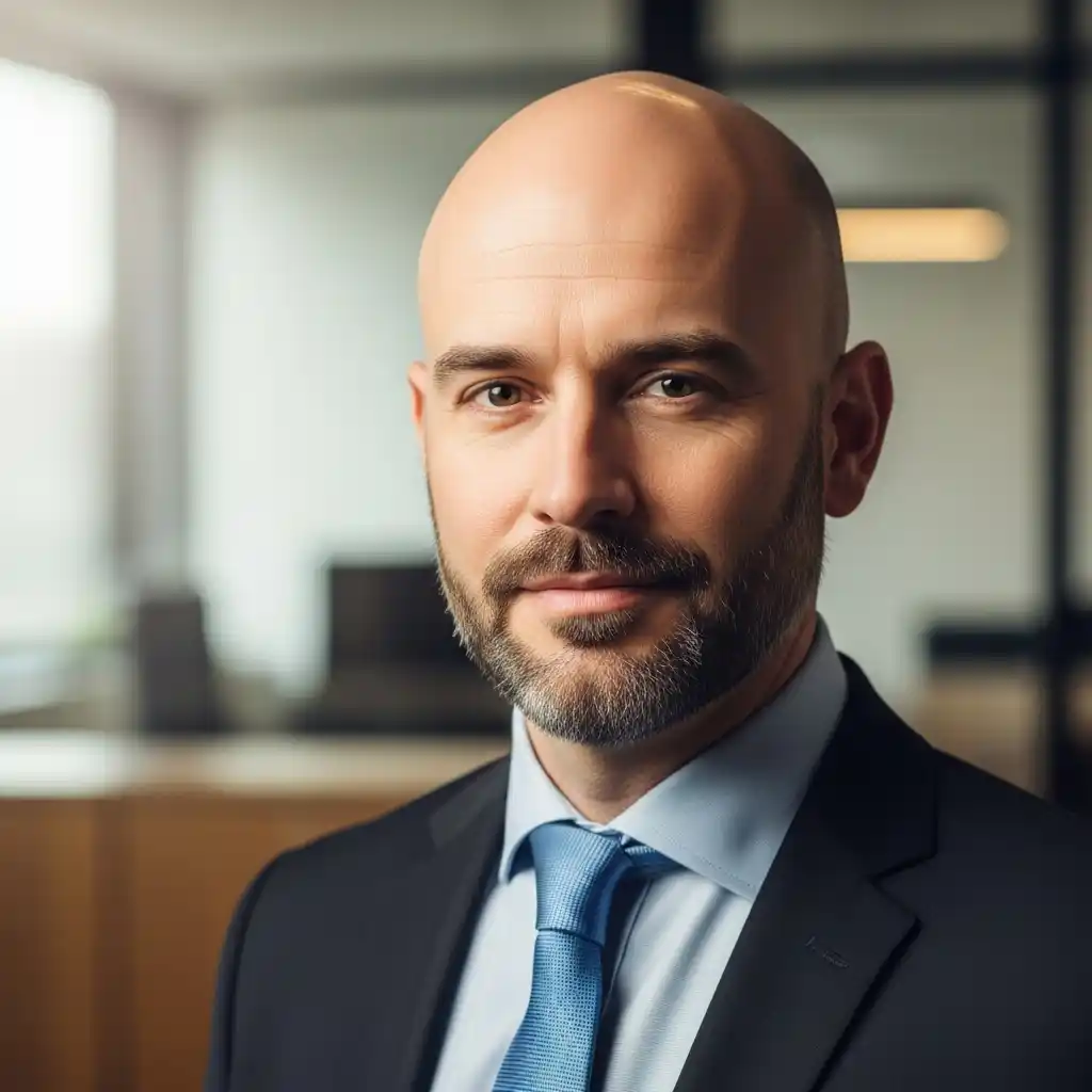 46 Bold Beard Styles to Complement Your Bald Look: A Comprehensive Style Guide 9 Corporate Beard for Bald Men