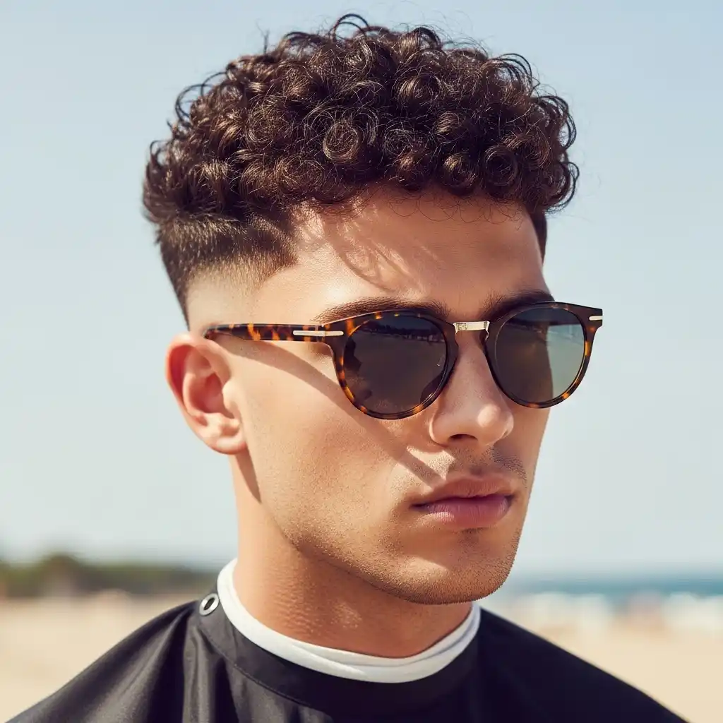 Top 30 Trendsetting Summer Hairstyles for Men in 2024: From Classic Cuts to Bold New Waves 8 Curly Top Fade