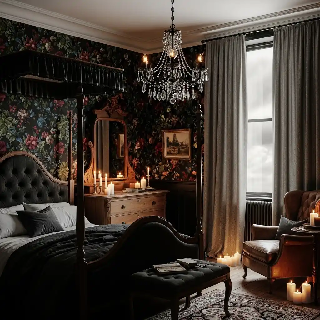 24 Moody Bedroom Inspirations for a Dramatic Look 13 Dark Floral Drama