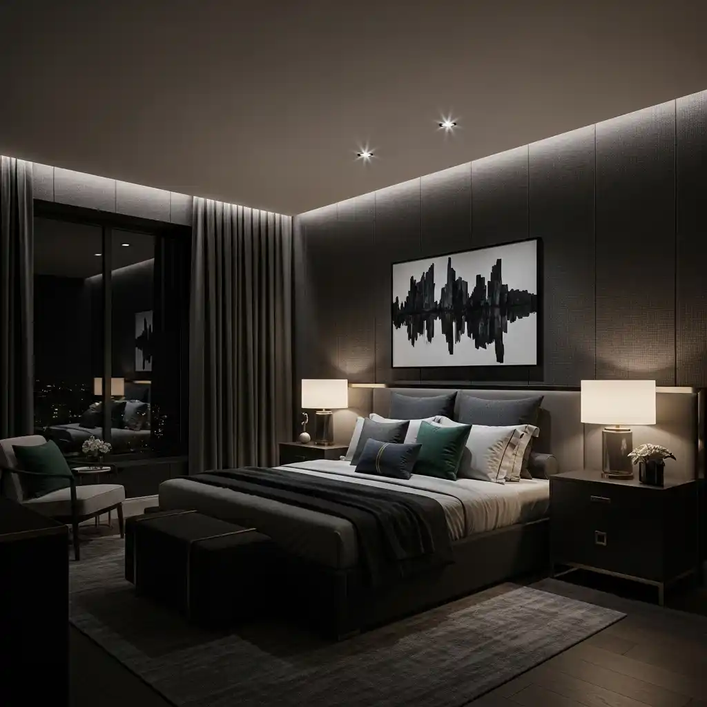 24 Moody Bedroom Inspirations for a Dramatic Look 22 Dark Textured Walls