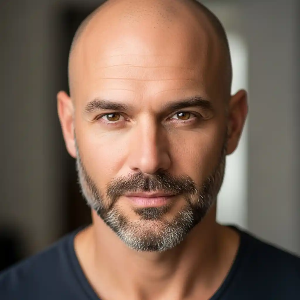 46 Bold Beard Styles to Complement Your Bald Look: A Comprehensive Style Guide 16 Designer Stubble for Bald Look