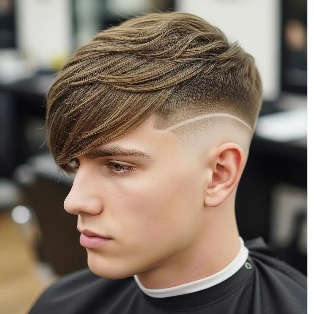 37 Stylish Haircut Ideas for Men: Master the Art of the Fade with Straight Hair 36 Drop Fade with Forward Sweep