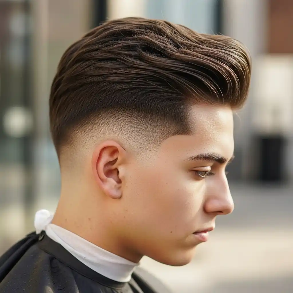 37 Stylish Haircut Ideas for Men: Master the Art of the Fade with Straight Hair 26 Drop Fade with Textured Layers