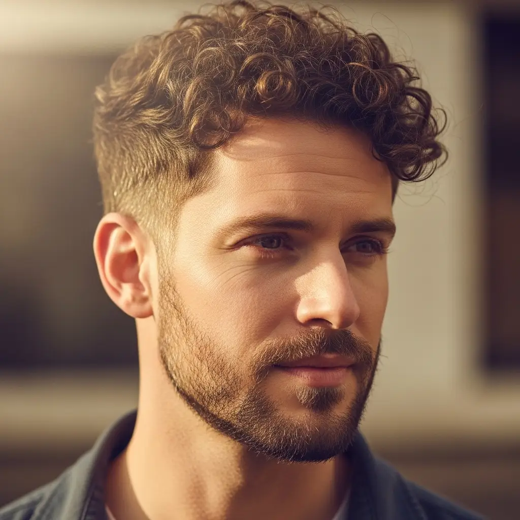23 Bold Faded Beard Styles for Men That Stand Out 12 Faded Beard with Curly Hair