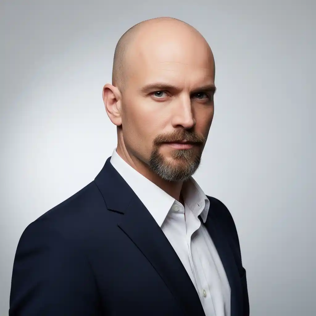 46 Bold Beard Styles to Complement Your Bald Look: A Comprehensive Style Guide 4 Goatee Beard with Bald Look