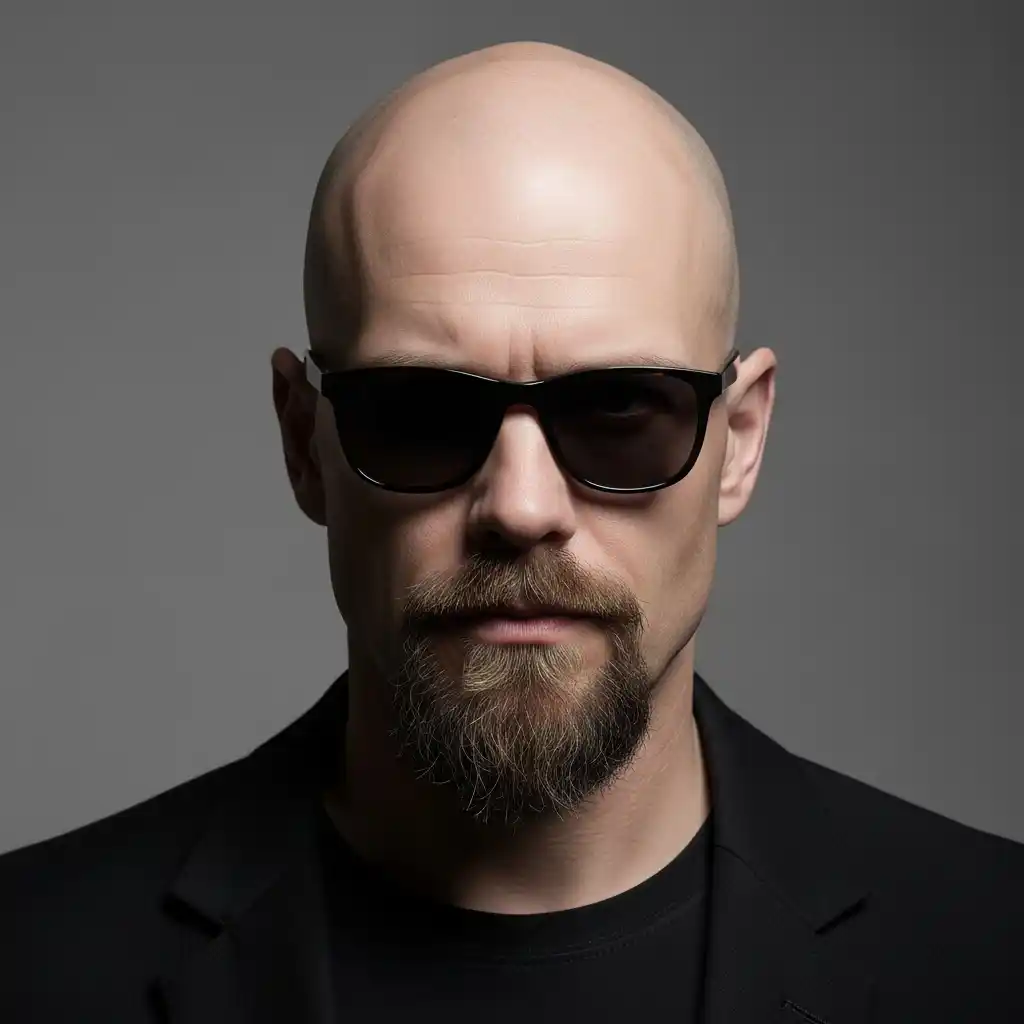 46 Bold Beard Styles to Complement Your Bald Look: A Comprehensive Style Guide 3 Heavy Stubble with Bald Head