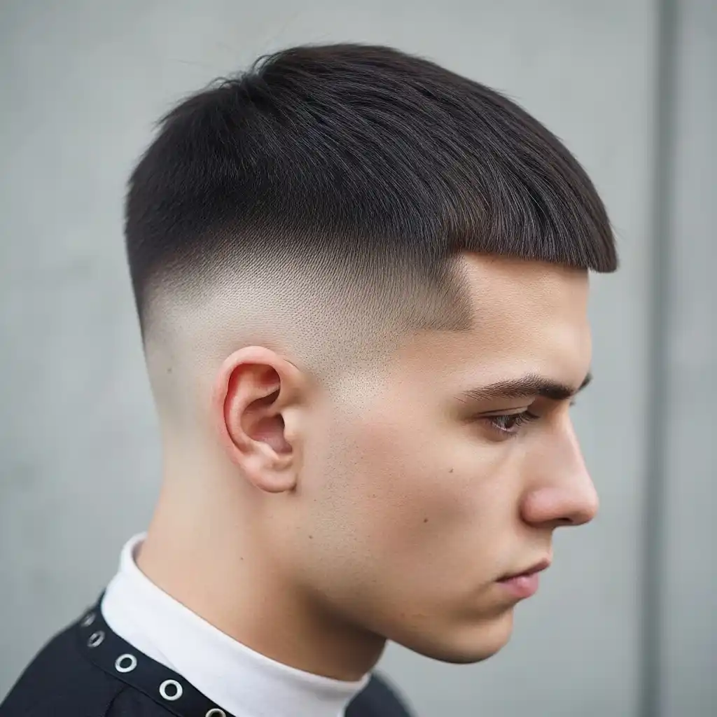37 Stylish Haircut Ideas for Men: Master the Art of the Fade with Straight Hair 23 High Fade with Clean Buzz Cut
