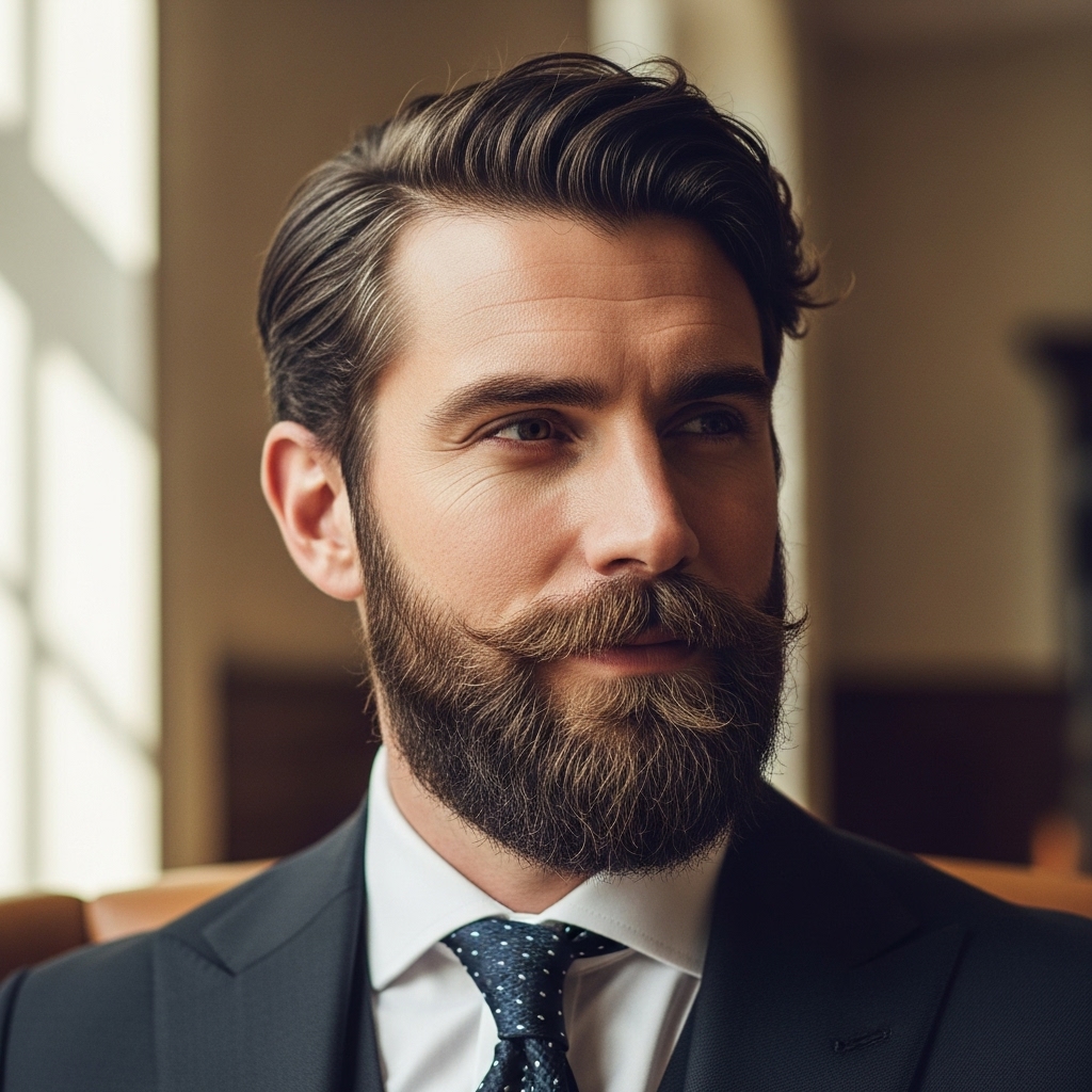 24 Powerful Italian Beard Styles for Masculine Men 14 Italian Beard with Defined Cheek Lines