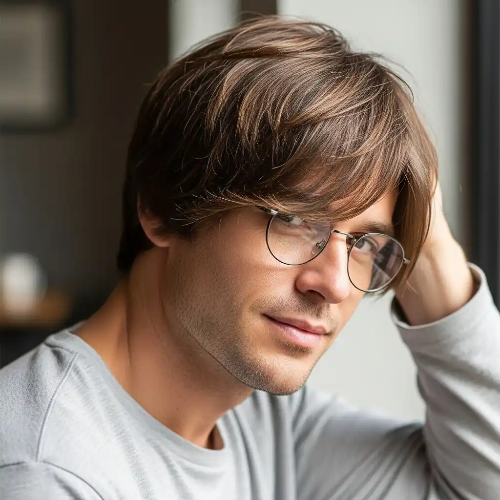 27 Best Haircut Ideas for October 2026 11 Long Fringe Hairstyle with Glasses