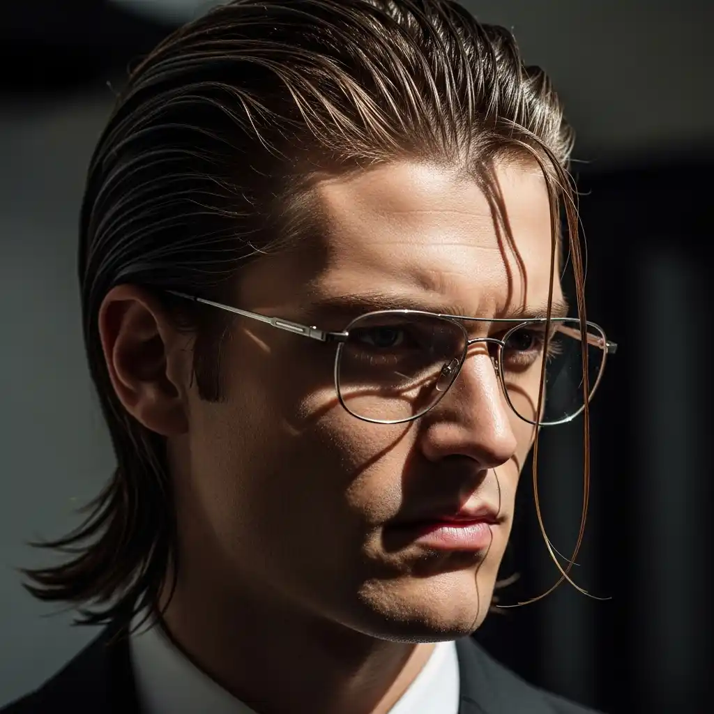 35 Stunning Hairstyles for Men with Glasses: Discover Your Signature Look 15 Long Slick Back with Glasses
