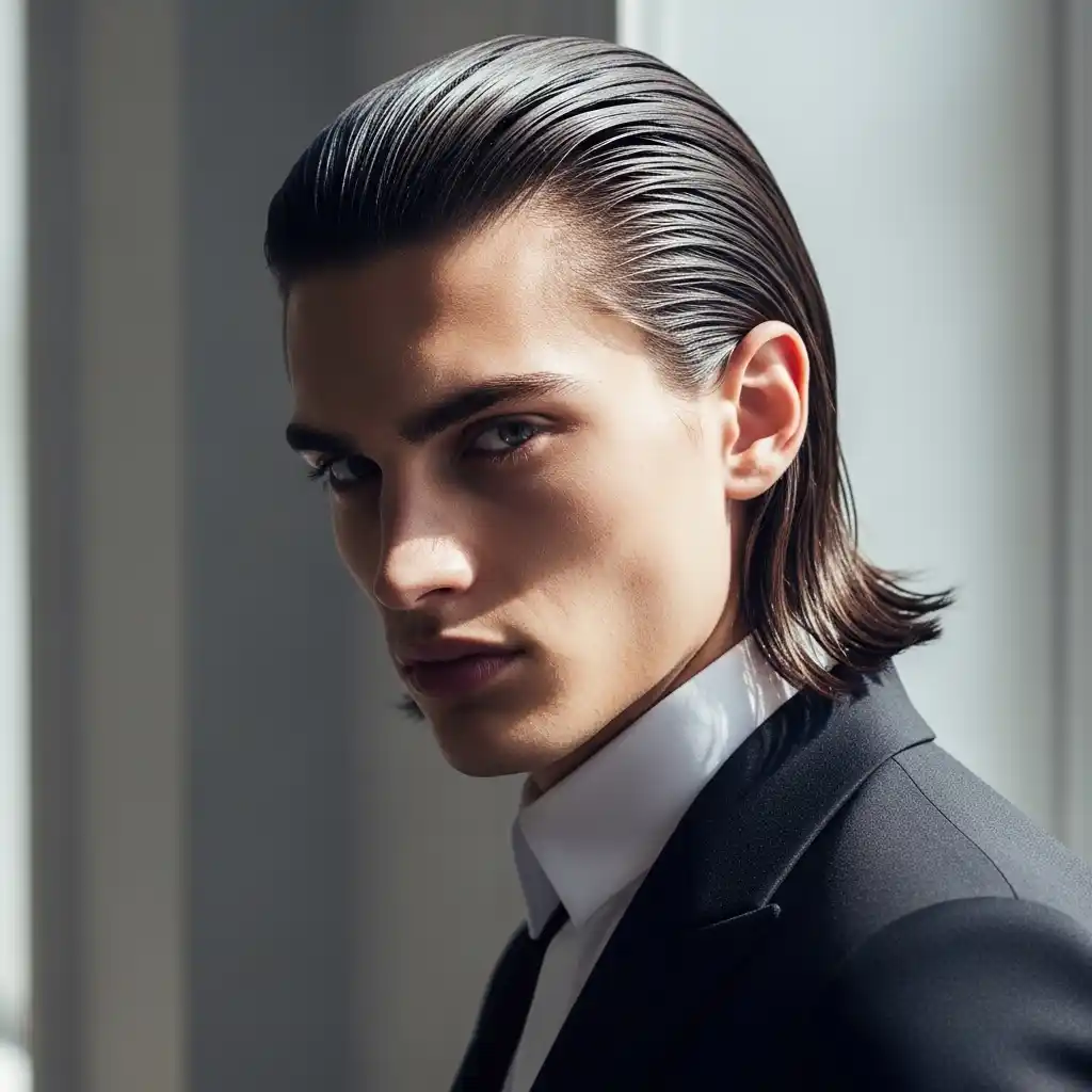 29 Slicked-Back Hairstyles for Men: Elevate Your Look with Classic and Modern Styles 9 Long Slicked Back Hair