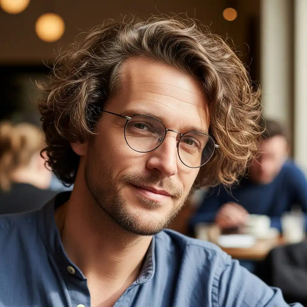 35 Stunning Hairstyles for Men with Glasses: Discover Your Signature Look 27 Loose Curls with Glasses