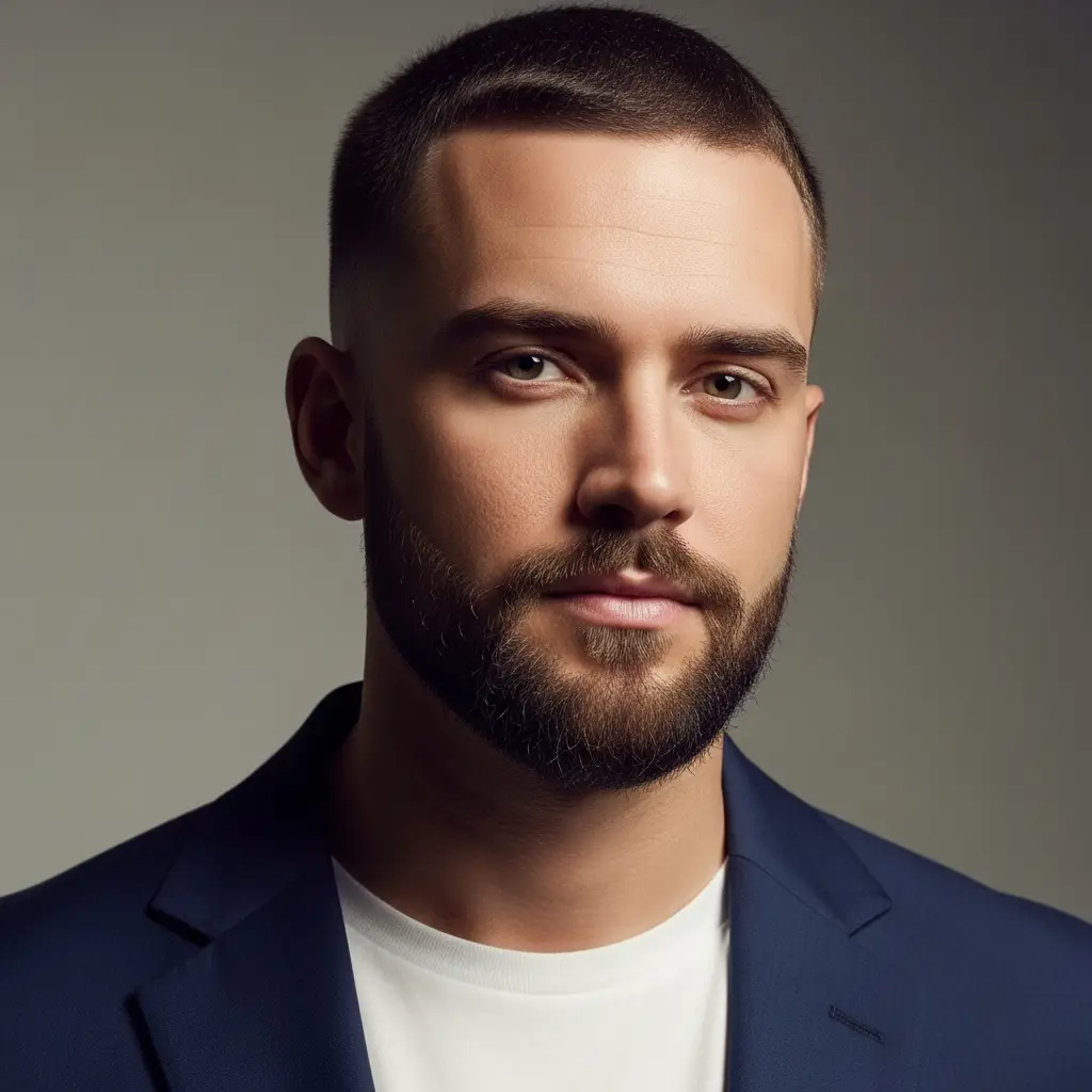 23 Bold Faded Beard Styles for Men That Stand Out 2 Low Fade Beard with Clean Cheeks