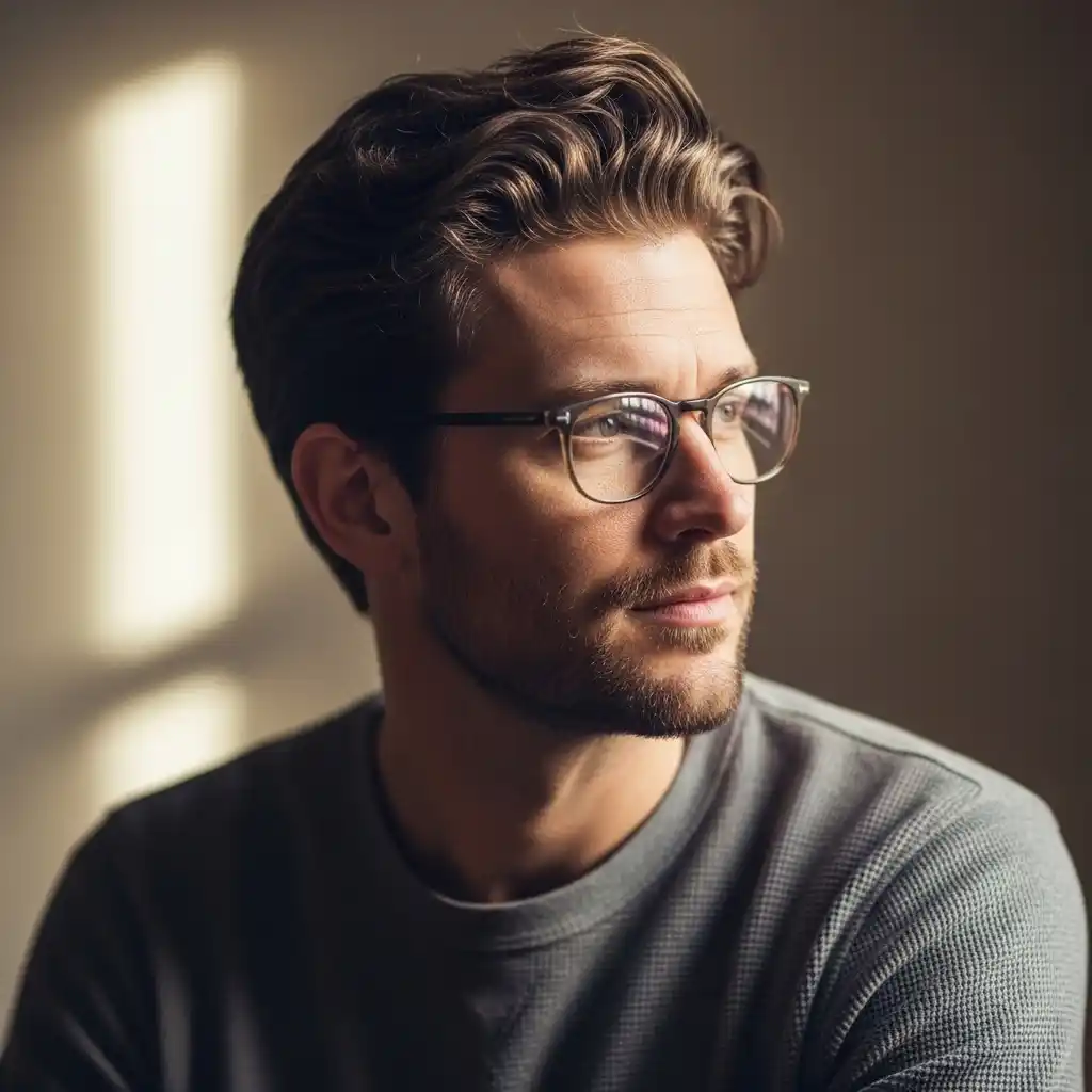 27 Best Haircut Ideas for October 2026 7 Messy Medium Length Hair with Glasses