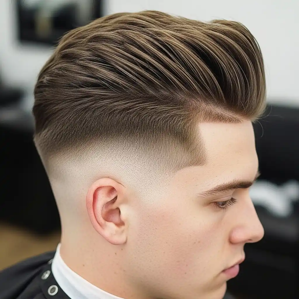 31 Trendsetting Mid Fade Haircuts for Men with Thin Hair 21 Mid Fade with Brushed Up Front