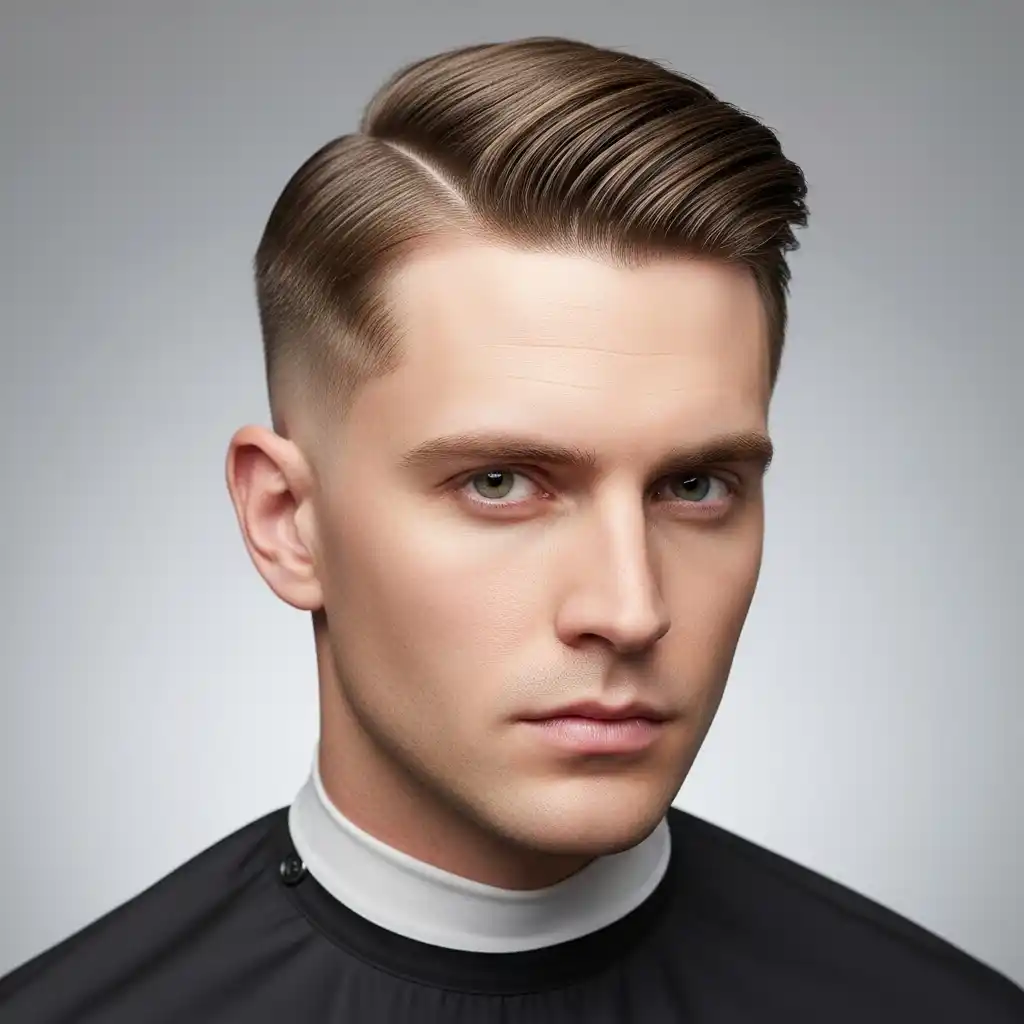 37 Stylish Haircut Ideas for Men: Master the Art of the Fade with Straight Hair 2 Mid Fade with Classic Side Part