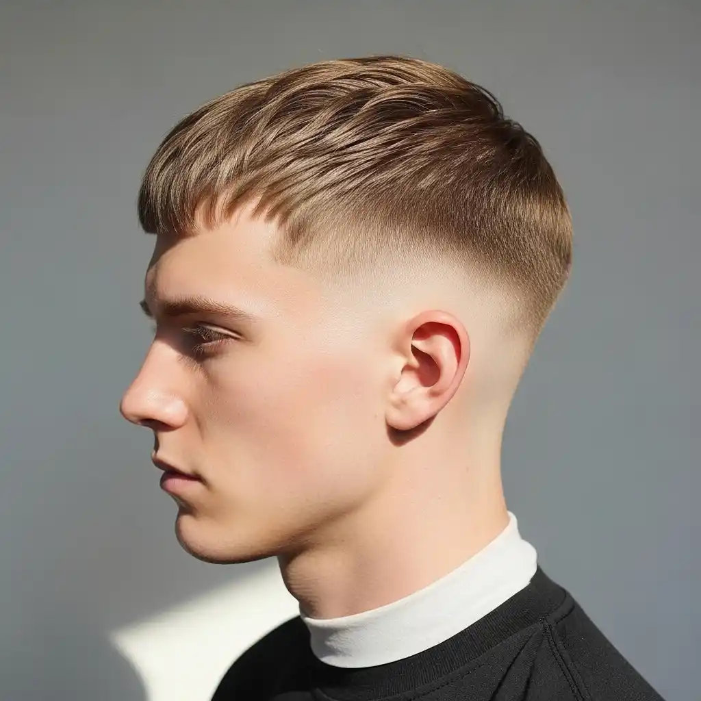 31 Trendsetting Mid Fade Haircuts for Men with Thin Hair 13 Mid Fade with Forward Brush