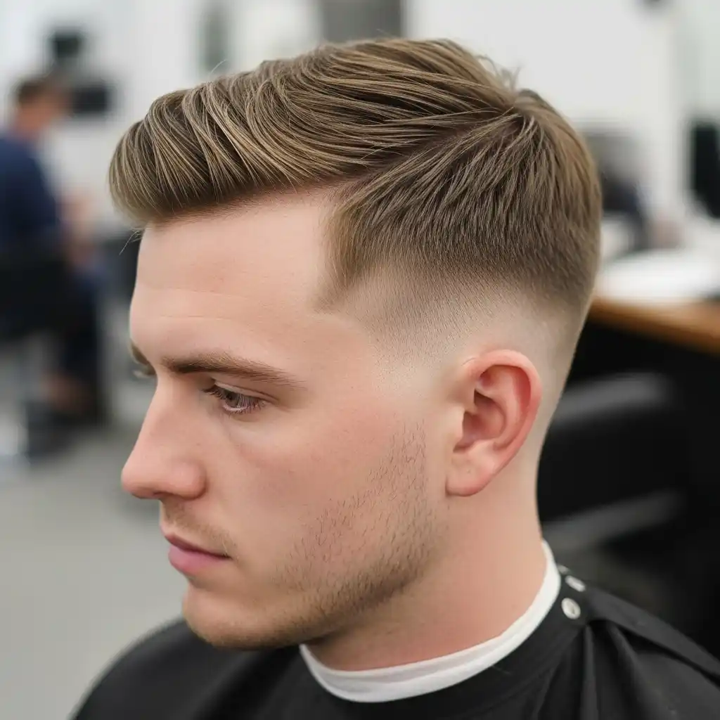 31 Trendsetting Mid Fade Haircuts for Men with Thin Hair 18 Mid Fade with Short Mohawk Strip