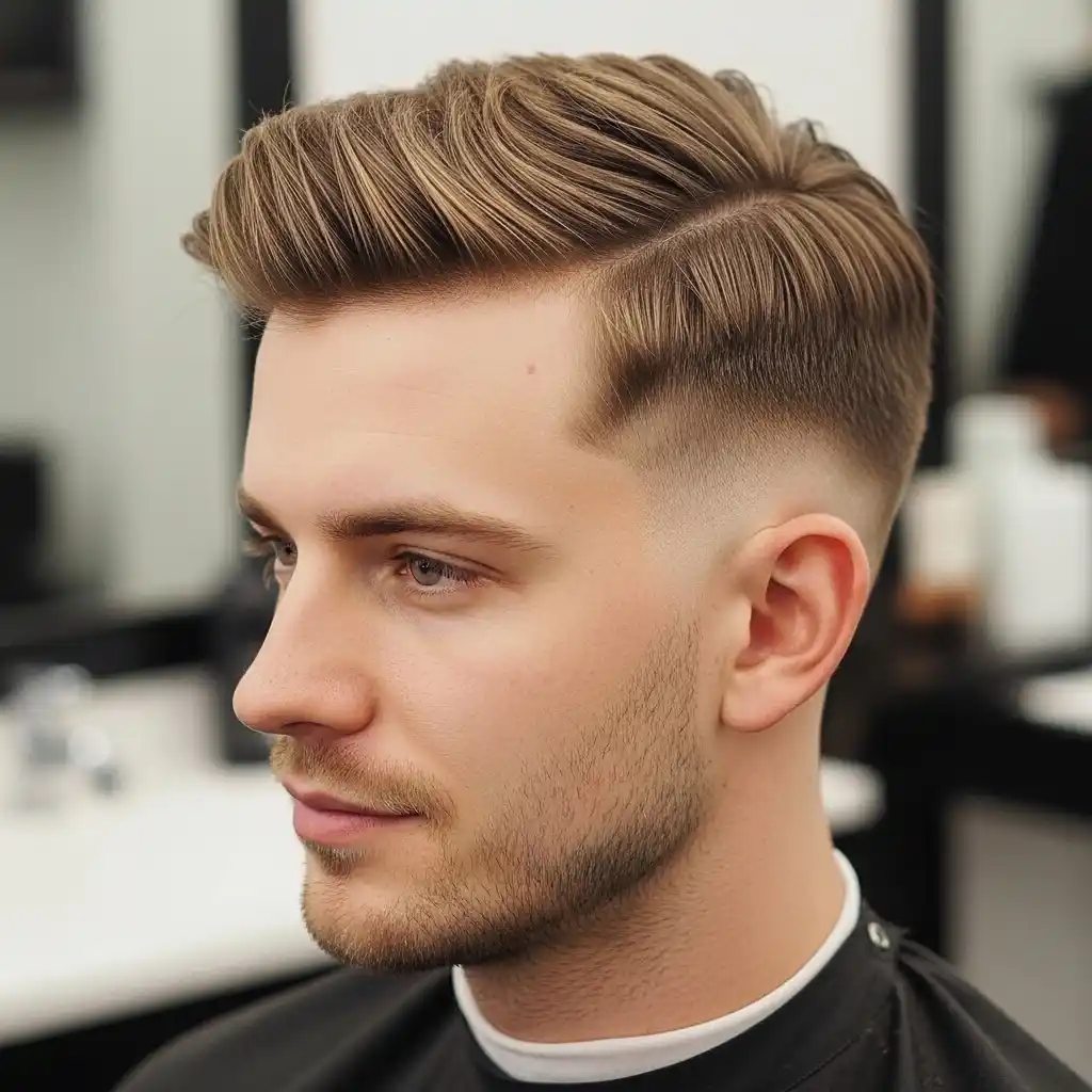31 Trendsetting Mid Fade Haircuts for Men with Thin Hair 12 Mid Fade with Short Pompadour