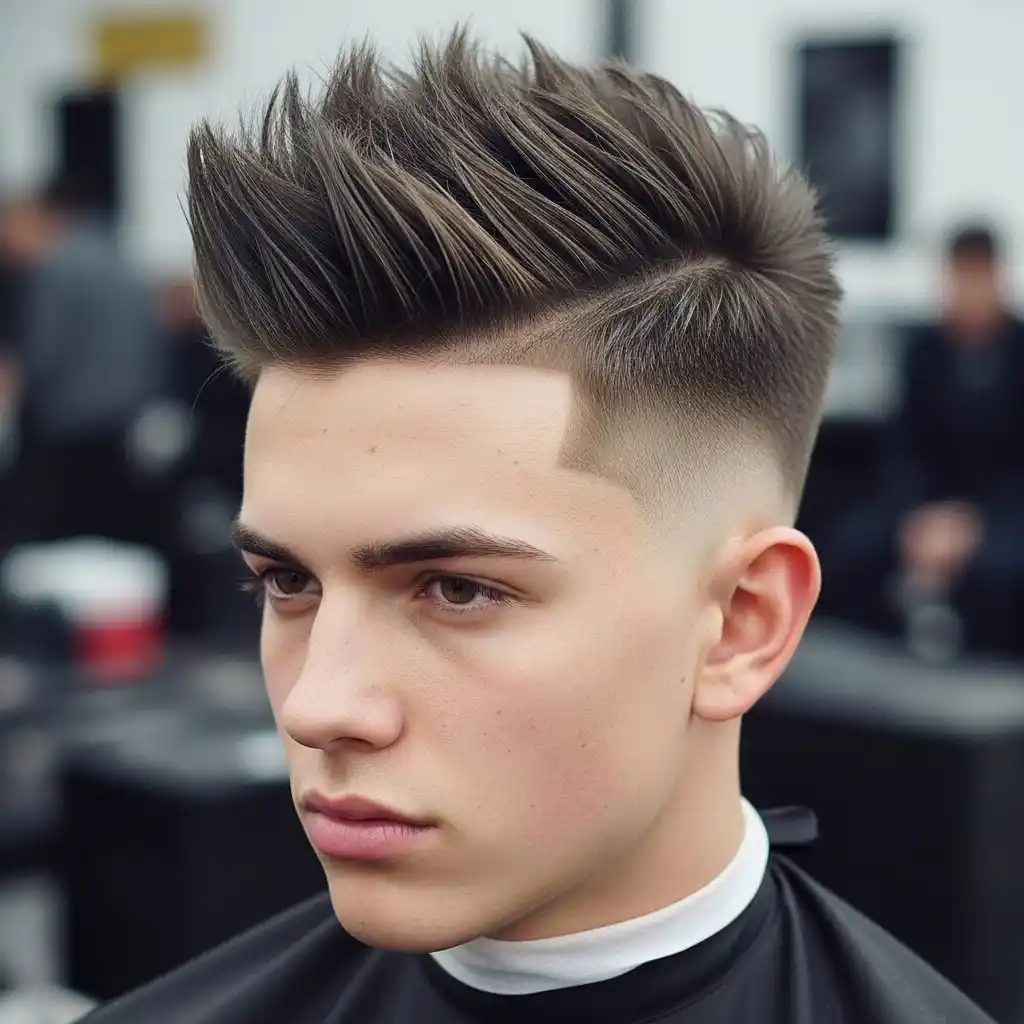 37 Stylish Haircut Ideas for Men: Master the Art of the Fade with Straight Hair 12 Mid Fade with Spiky