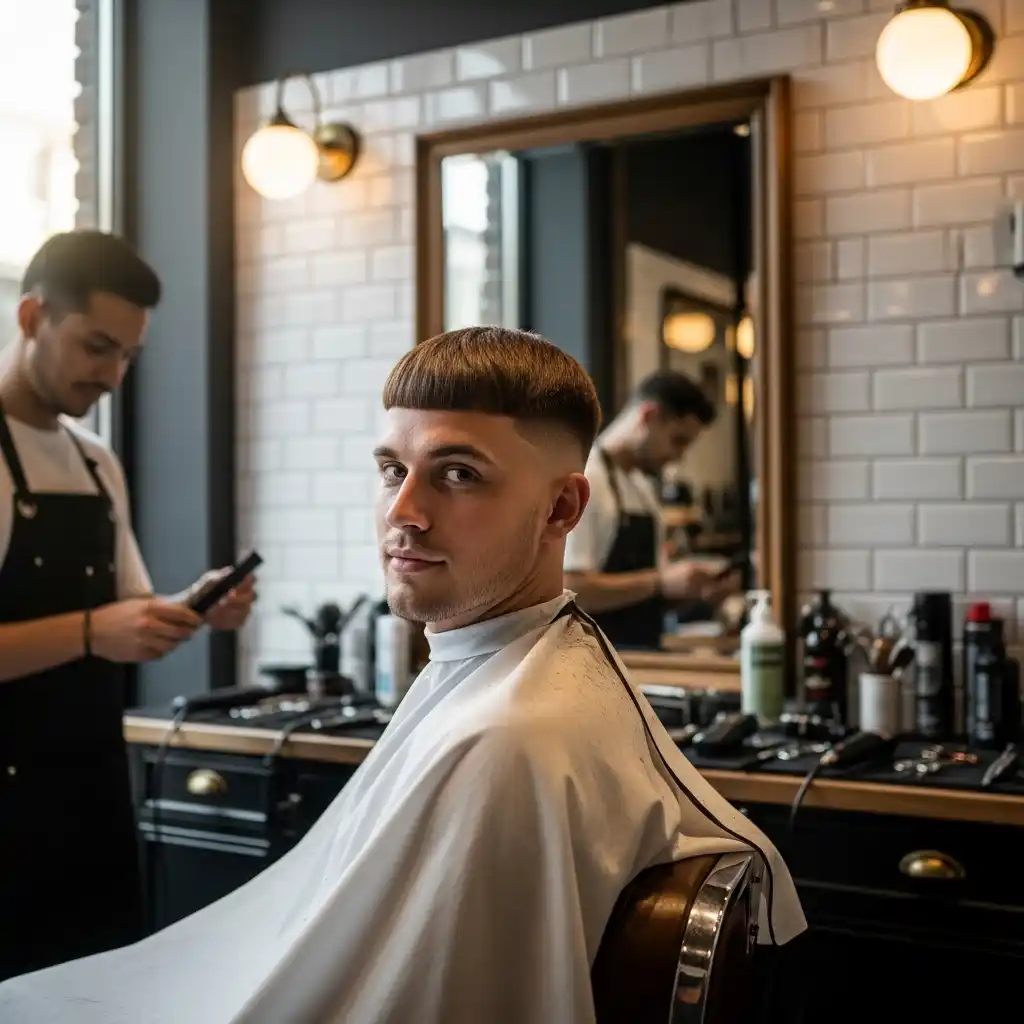 37 Stylish Haircut Ideas for Men: Master the Art of the Fade with Straight Hair 32 Mid Fade with Straight Fringe