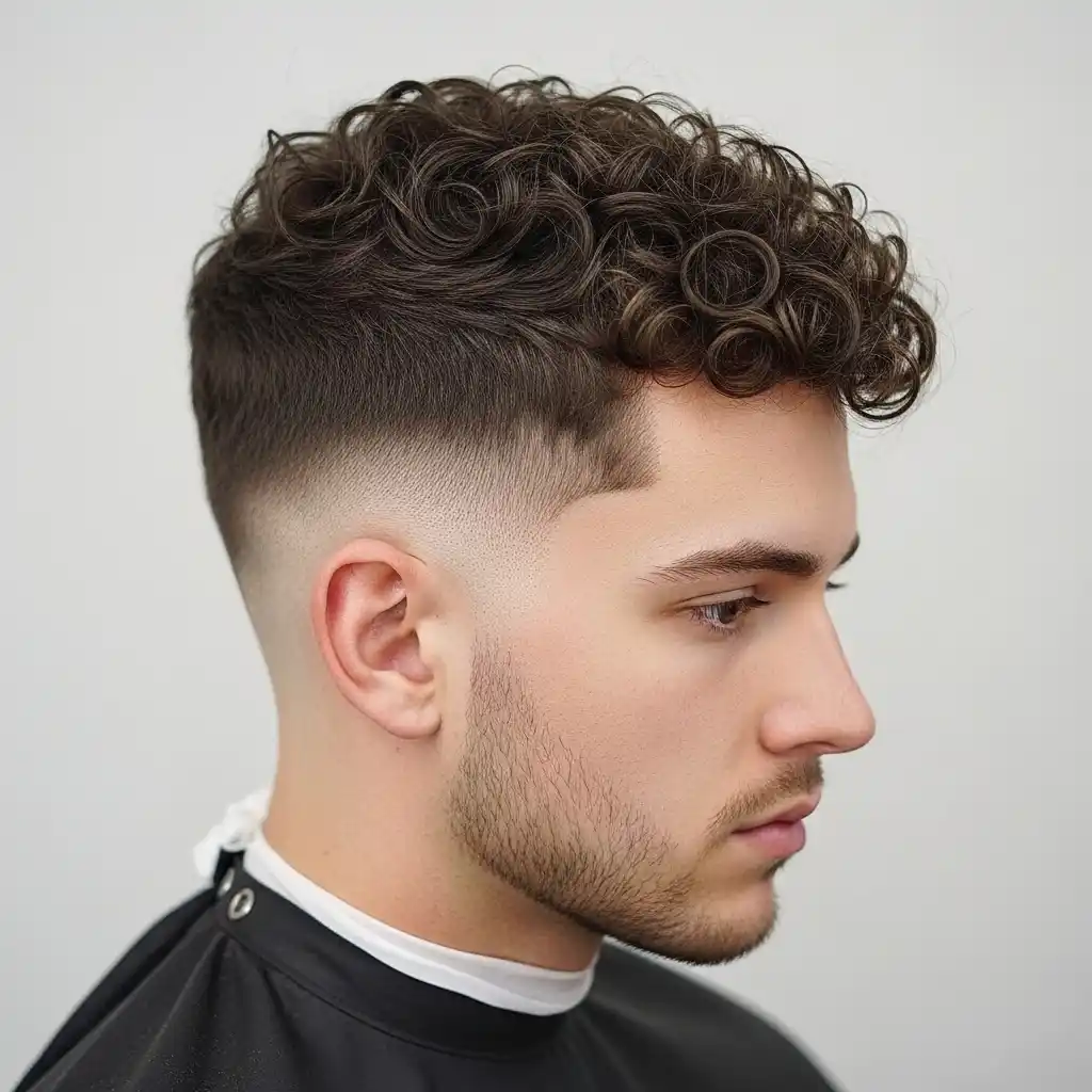 31 Trendsetting Mid Fade Haircuts for Men with Thin Hair 22 Mid Fade with Tight Curls on Top