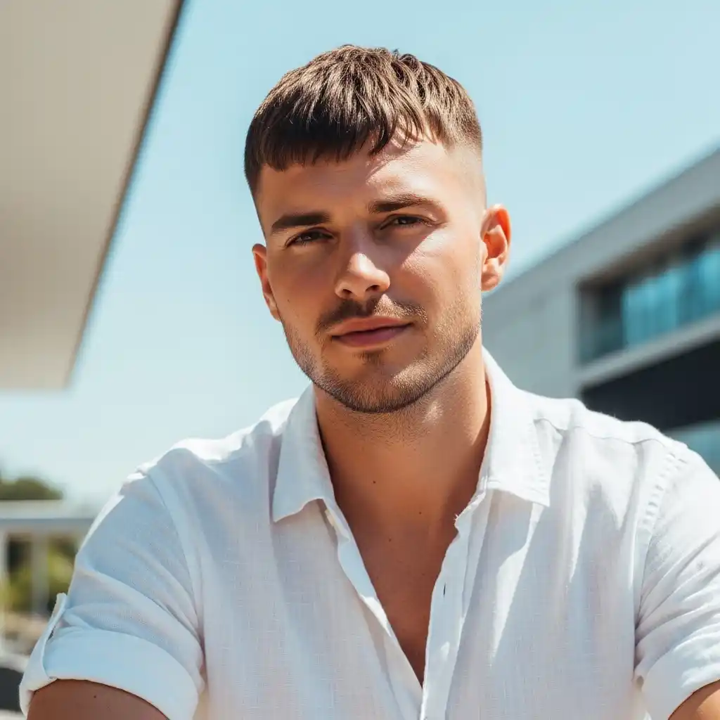 Top 30 Trendsetting Summer Hairstyles for Men in 2024: From Classic Cuts to Bold New Waves 30 Minimalist Crop