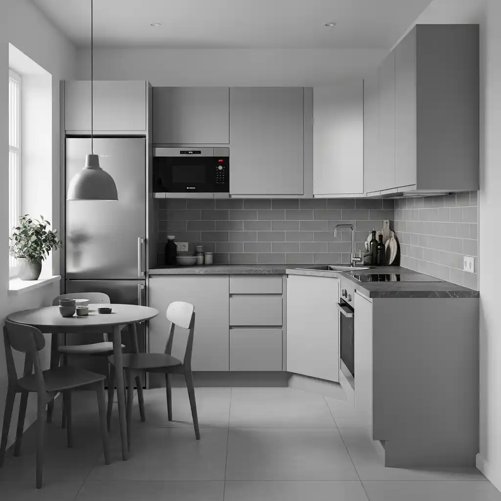 23 Small Kitchen Remodel Ideas That Maximize Space 19 Monochrome Color Scheme