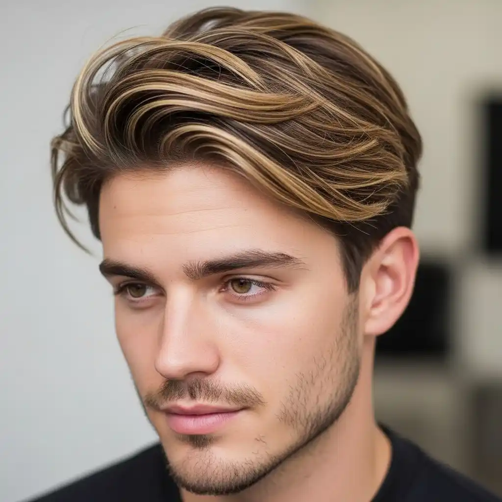 34 Trendy Hair Color Ideas for Men: Stand Out with Highlights 34 Natural Blended Highlights