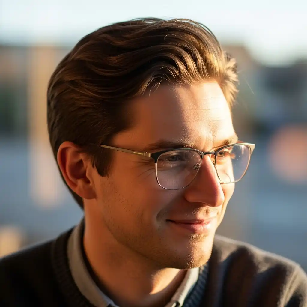 35 Stunning Hairstyles for Men with Glasses: Discover Your Signature Look 34 Natural Volume Cut with Glasses