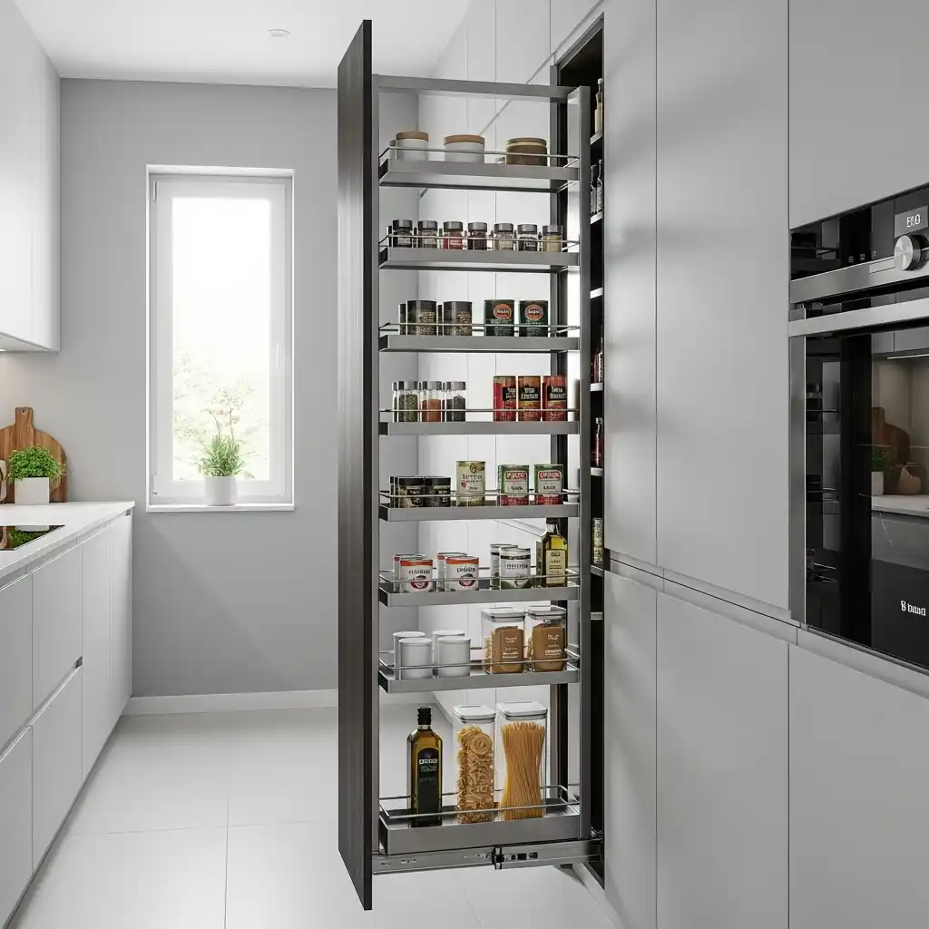 23 Small Kitchen Remodel Ideas That Maximize Space 5 Pull Out Pantry Cabinets