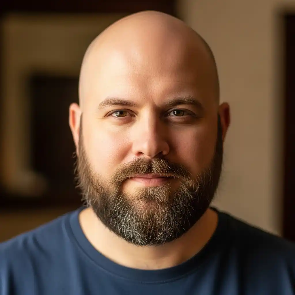 46 Bold Beard Styles to Complement Your Bald Look: A Comprehensive Style Guide 18 Rounded Full Beard for Bald Men