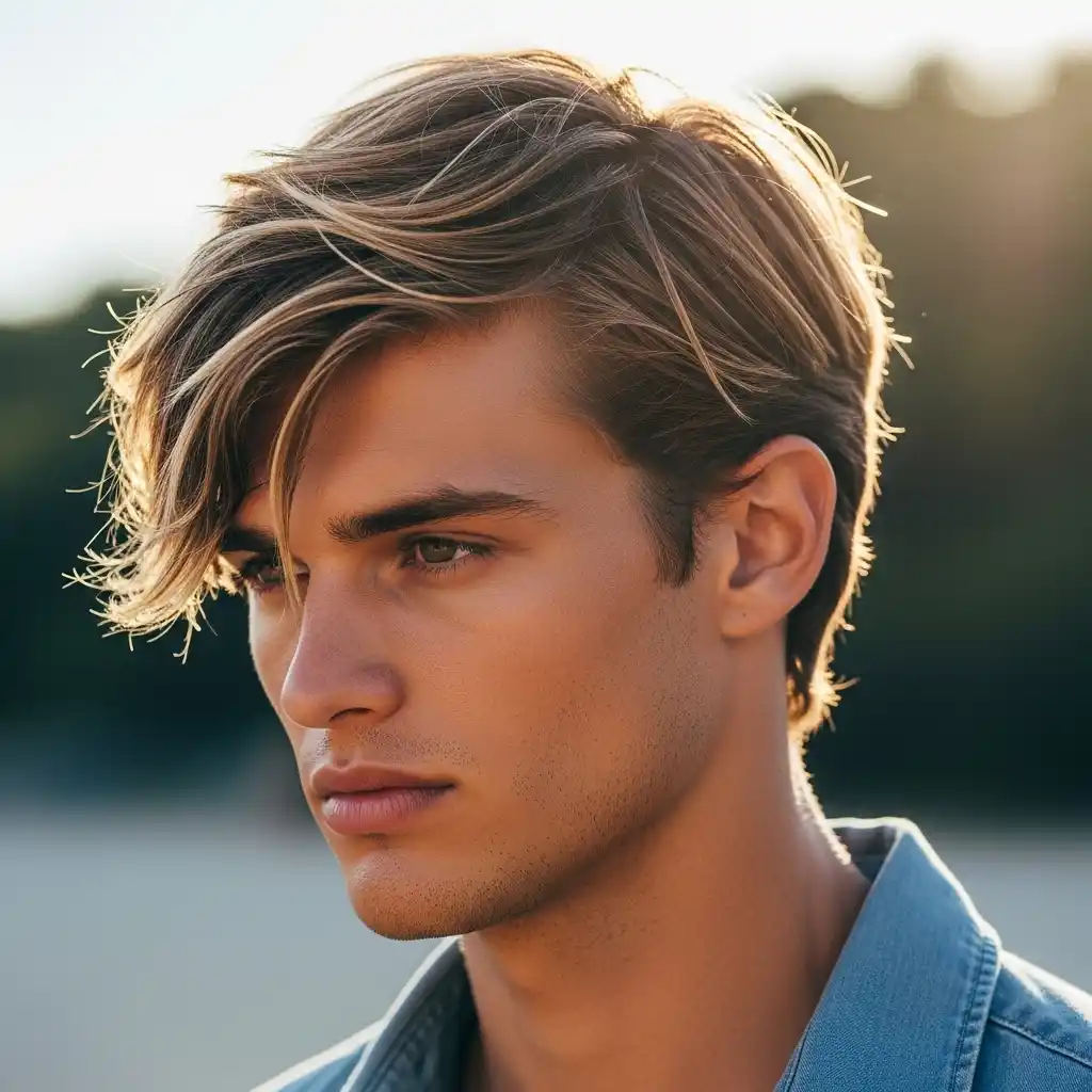 34 Trendy Hair Color Ideas for Men: Stand Out with Highlights 12 Sandy Blonde Highlights