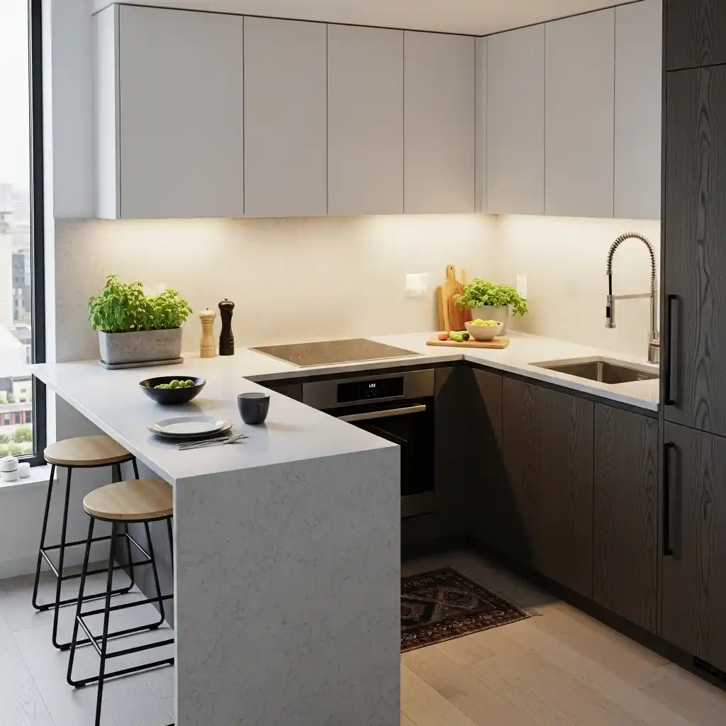 23 Small Kitchen Remodel Ideas That Maximize Space 23 Seamless Countertops