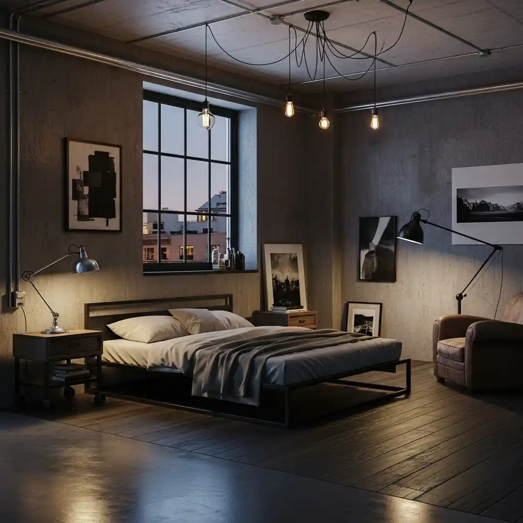 24 Moody Bedroom Inspirations for a Dramatic Look 10 Shadowy Industrial Style