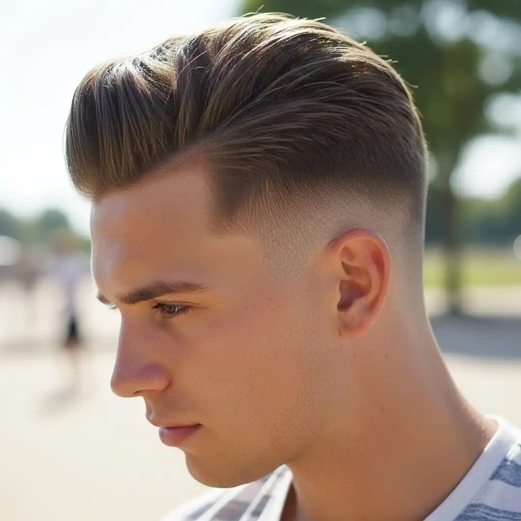 Top 30 Trendsetting Summer Hairstyles for Men in 2024: From Classic Cuts to Bold New Waves 29 Short Pompadour Fade