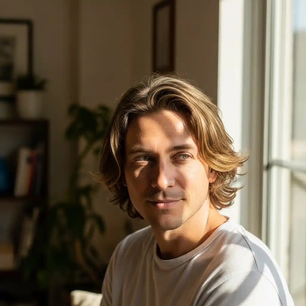 36 Stylish Shoulder-Length Hair Ideas for Men: Elevate Your Look 5 Shoulder Length Hair with Light Waves